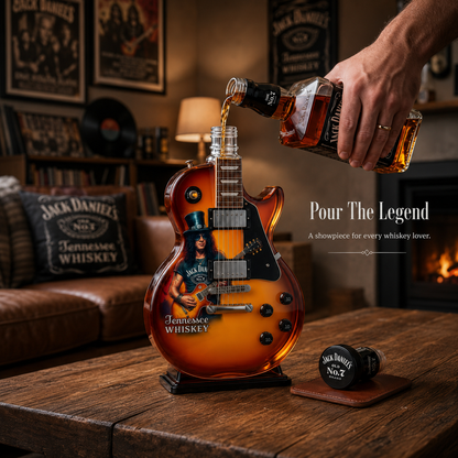 🎸 Electric Guitar Whiskey Bottle – 🥃 Rock-Inspired Collectible Display – Home Bar Decor & Gift for Music Fans
