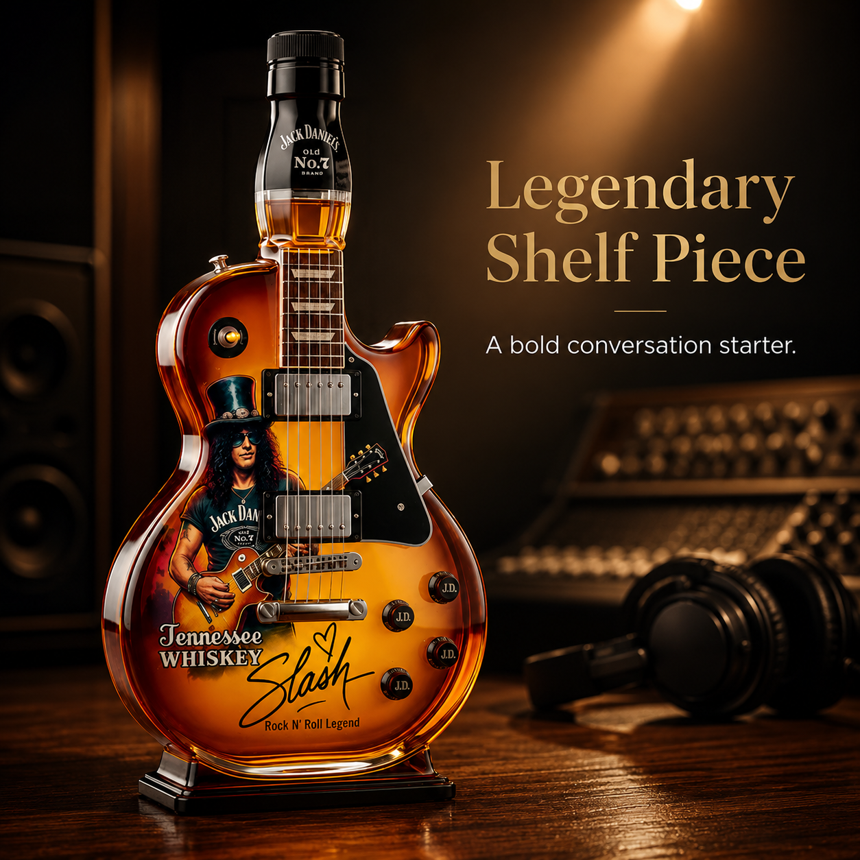 🎸 Electric Guitar Whiskey Bottle – 🥃 Rock-Inspired Collectible Display – Home Bar Decor & Gift for Music Fans