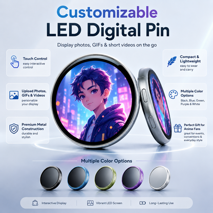 ✨ Smart Digital Display Badge | Photos, GIFs & Custom Style