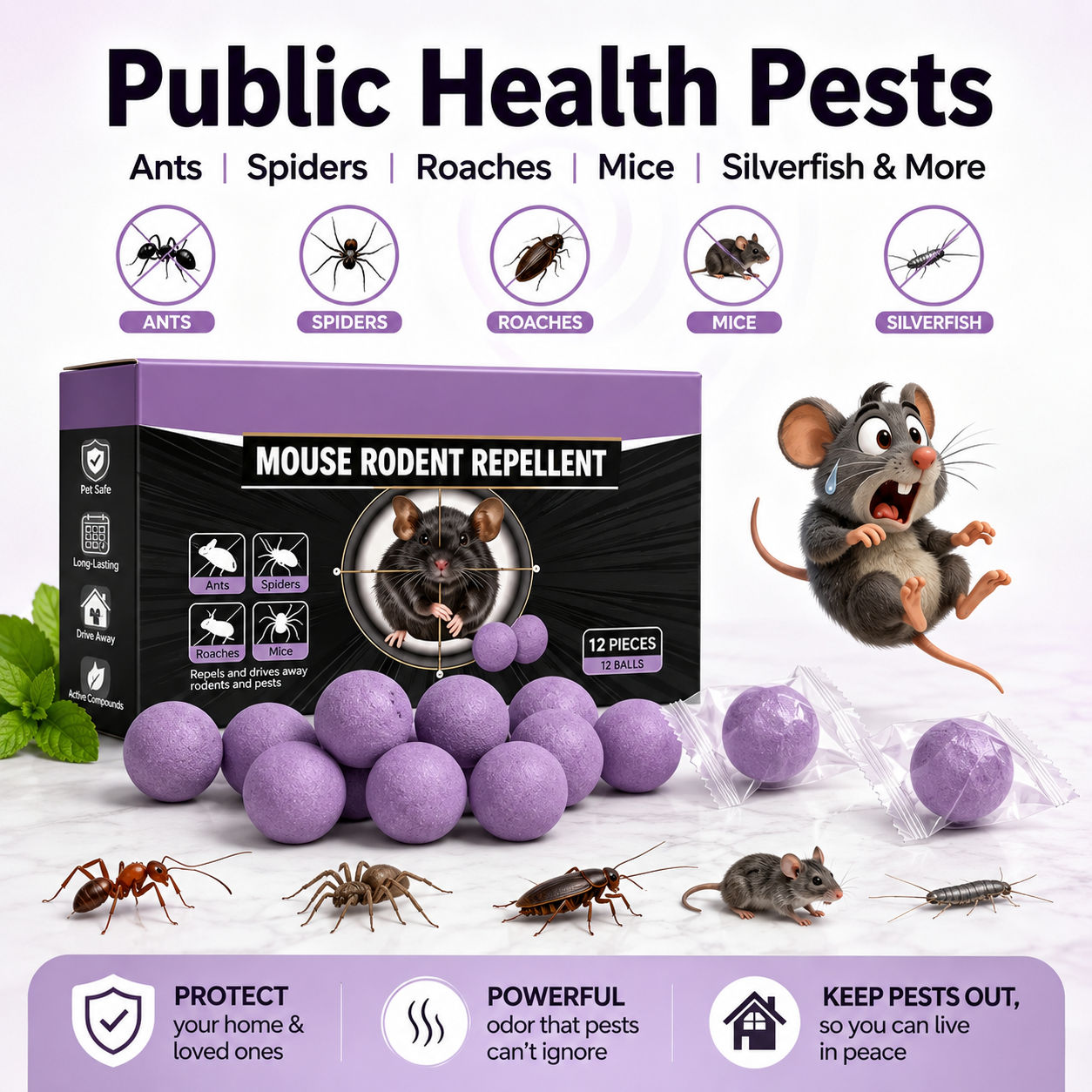 💥LAST DAY SALE 70% OFF💥 12-Pack Rodent Repellent Balls