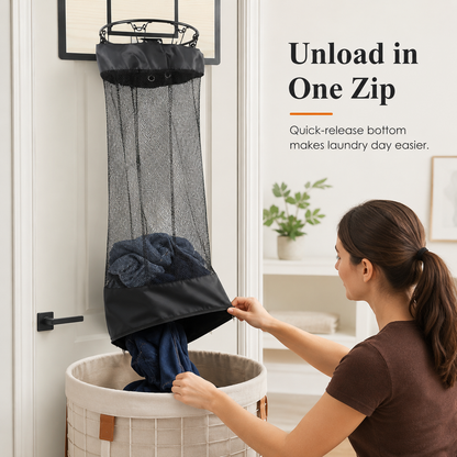 Wooden Basketball Hamper - Basketball Hoop Laundry Basket Over the Door - Basketball Room Decor