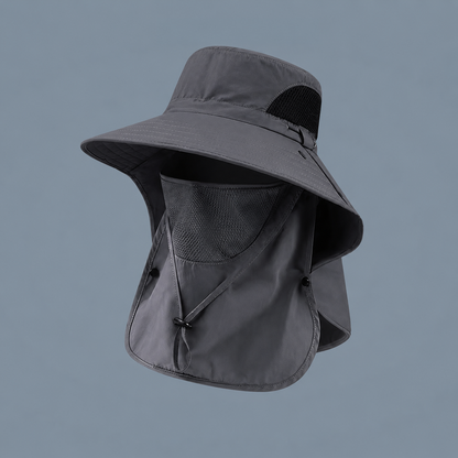 🔥 Closeout Sale – 🧢 Full Coverage Outdoor Sun Hat – Detachable Face Cover, Breathable Mesh, Lightweight for Fishing & Hiking