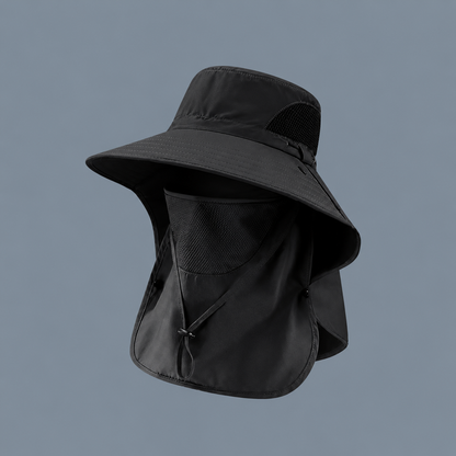 🔥 Closeout Sale – 🧢 Full Coverage Outdoor Sun Hat – Detachable Face Cover, Breathable Mesh, Lightweight for Fishing & Hiking