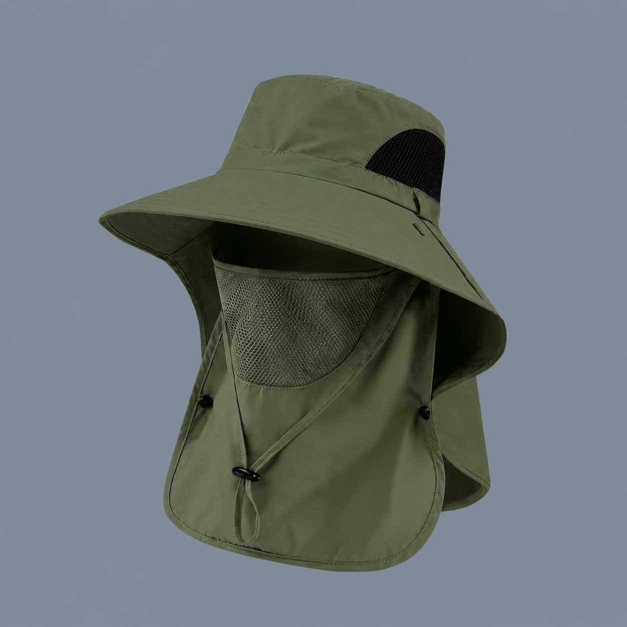 🔥 Closeout Sale – 🧢 Full Coverage Outdoor Sun Hat – Detachable Face Cover, Breathable Mesh, Lightweight for Fishing & Hiking