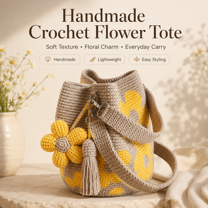 🔥🔥Hot Sale Handmade Crochet Flower Tote 🌼✨