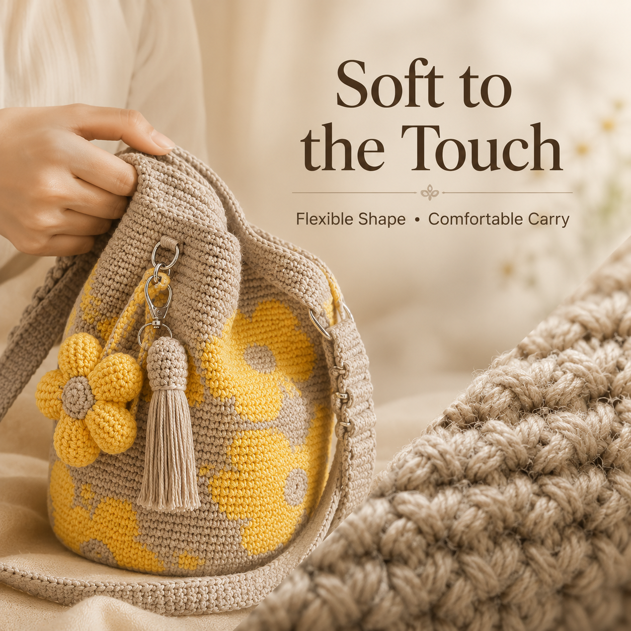 🔥🔥Hot Sale Handmade Crochet Flower Tote 🌼✨
