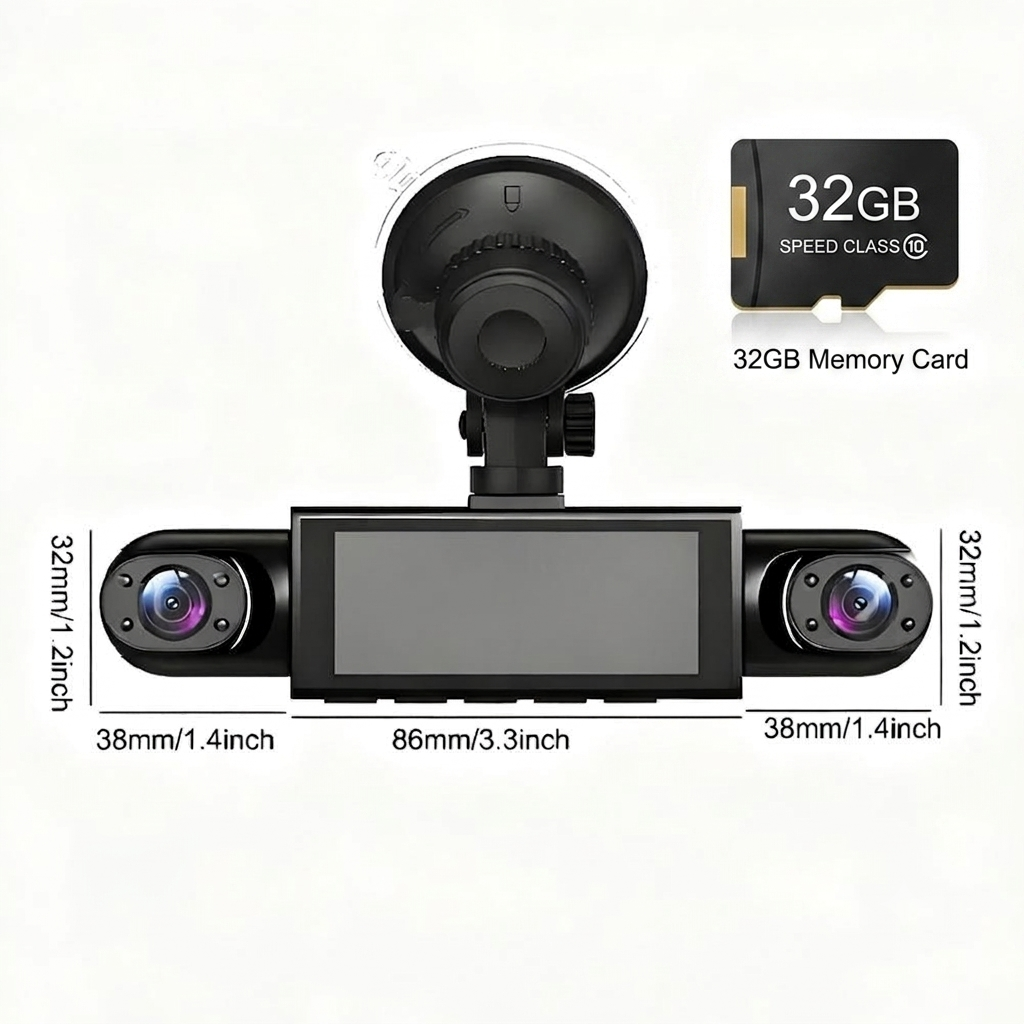 🚗 [Best Seller] 4-Way Dash Cam – 📹 360° Full Coverage, Front/Rear/Left/Right – Day & Night Recording