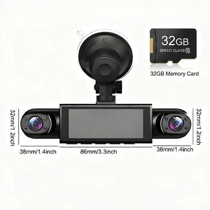 🚗 [Best Seller] 4-Way Dash Cam – 📹 360° Full Coverage, Front/Rear/Left/Right – Day & Night Recording