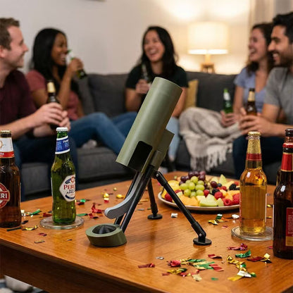 🔥🔥51mm Beer Bottle Mortar Bottle Opener – Novelty Cap-Launching Desk & Bar Accessory