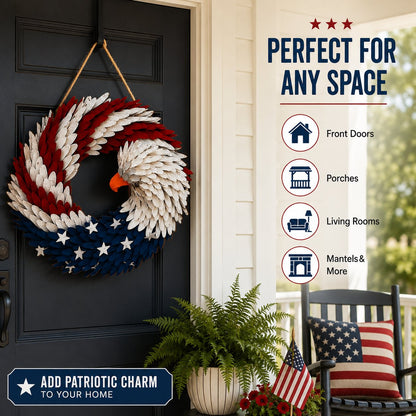American Eagle Wooden Door Wreath Sign