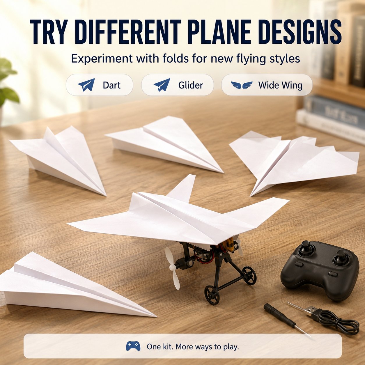 ✈️ RC Paper Airplane Kit – Turn Ordinary Paper Into A Flying Remote-Control Aircraft