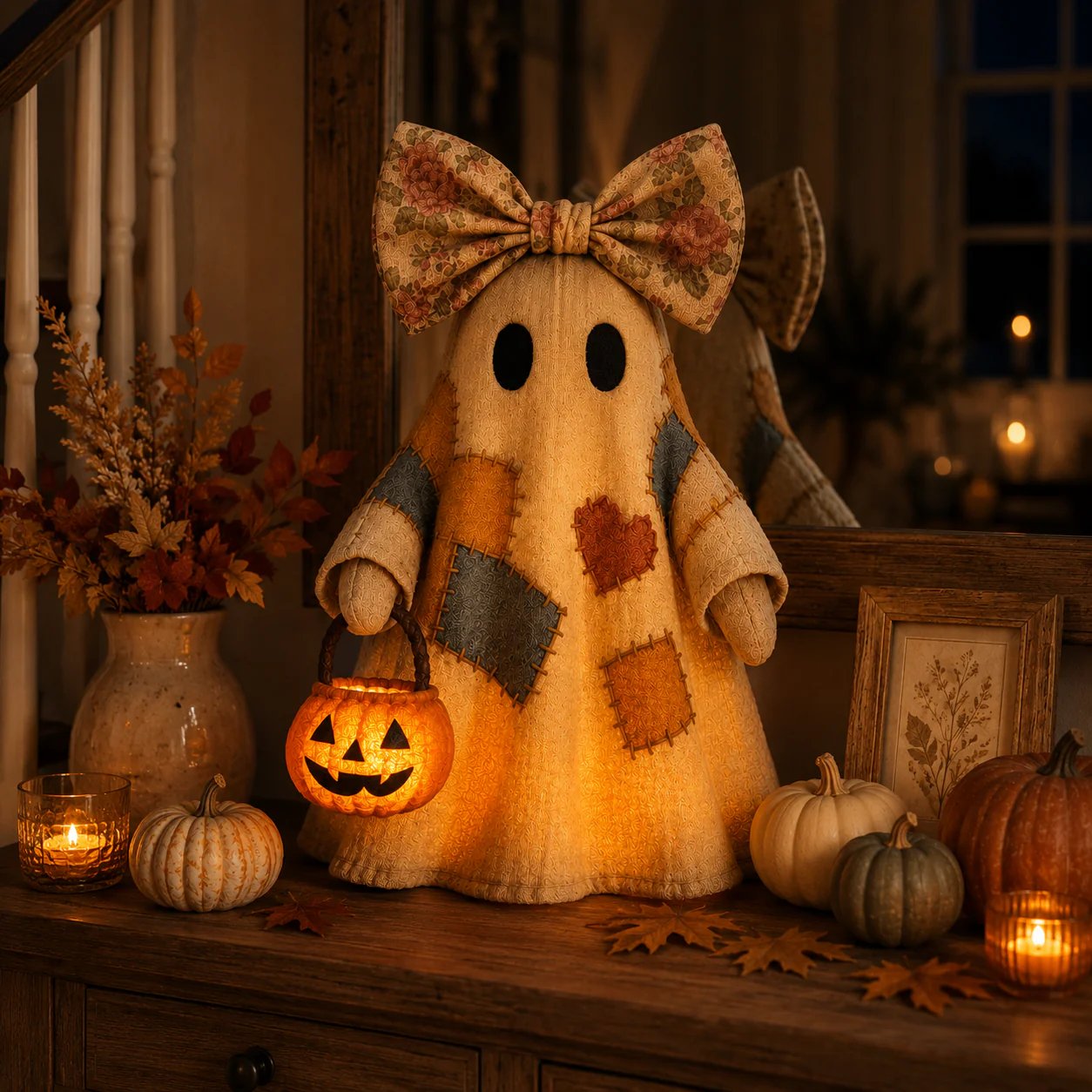 🔥🎁【Halloween Gifts】Lighted Vintage Patchwork Ghost-Buy 2 Get Free Shipping🎃✨🍂