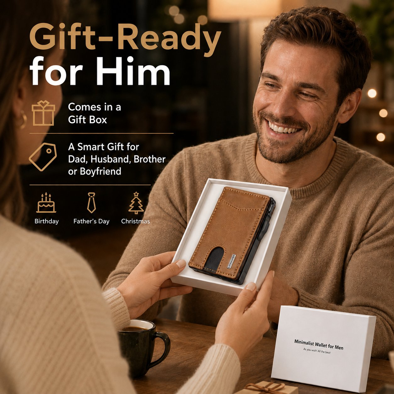 🎁 Slim Pop-Up Wallet for Men – Quick Card Access RFID Blocking