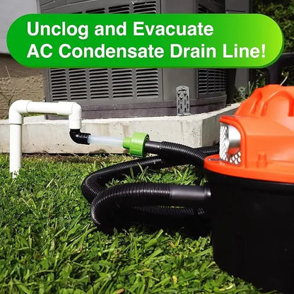 HVAC to PVC AC Drain Line Cleaner Tool - Universal Fit AC Drain Line Unclogger