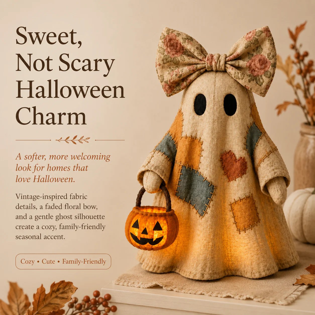 🔥🎁【Halloween Gifts】Lighted Vintage Patchwork Ghost-Buy 2 Get Free Shipping🎃✨🍂