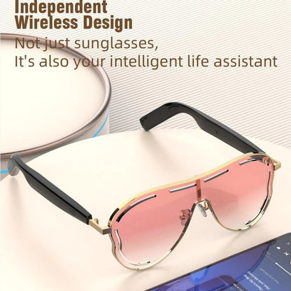 😎 Smart Audio Sunglasses – 🎧 Open-Ear Bluetooth 5.4 with HiFi Stereo – UV & Blue Light Protection, 8H Battery, Touch Control