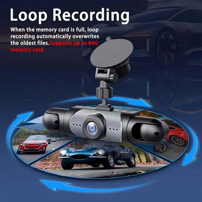 🛡️ 360° 4-Channel Dash Cam – Front, Rear, Left & Right | 1080P HD + Infrared Night Vision