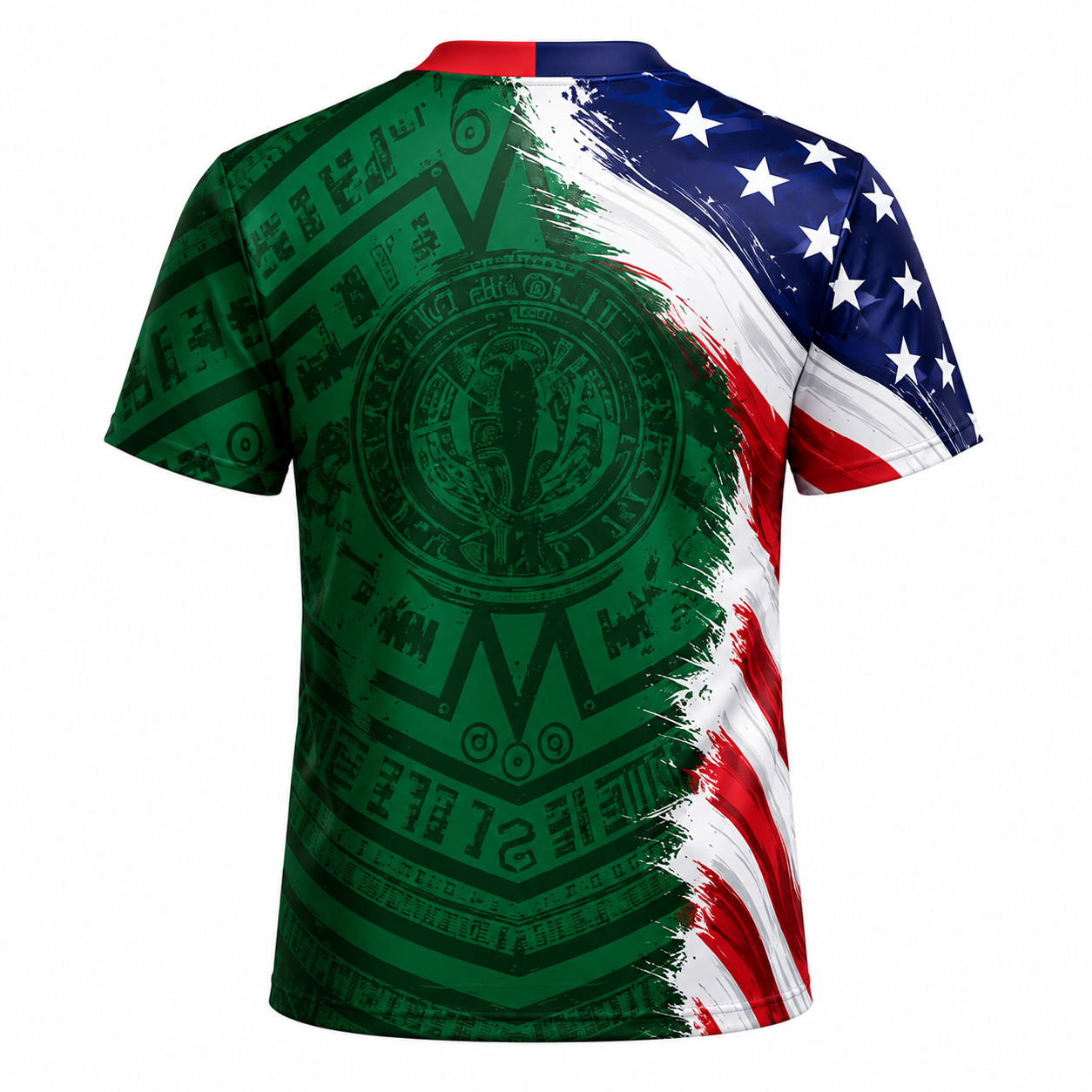 Mexican-Style 3D-Printed Mesh Loose-Fit Short-Sleeve T-Shirt for Men, Sporty Style, Moisture-Wicking