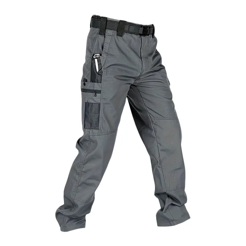 🔥Men's Waterproof Tactical Work Pants - Solid Color with Multi-Pockets for Outdoor Activities