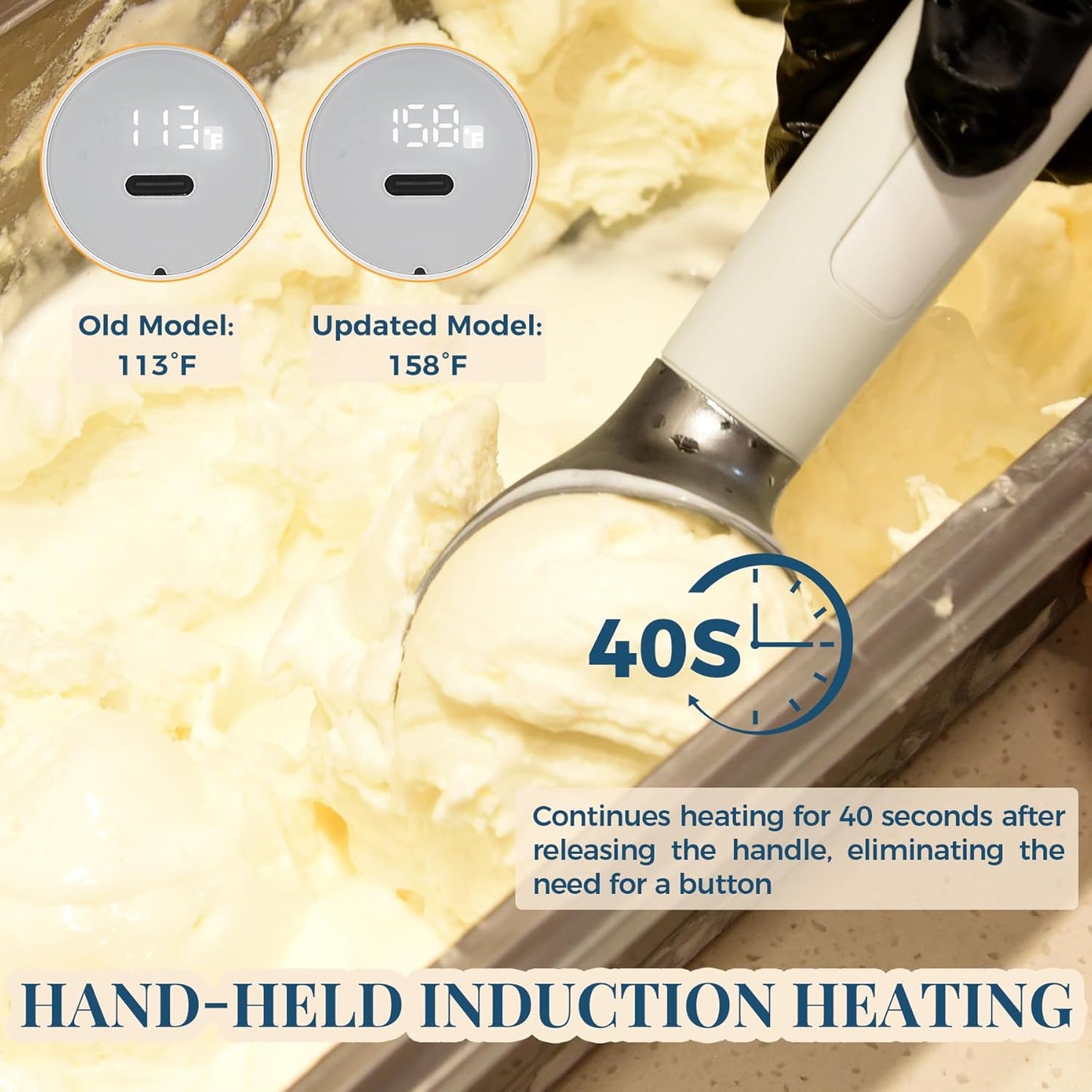 Heated Ice Cream Scoop Rechargeable