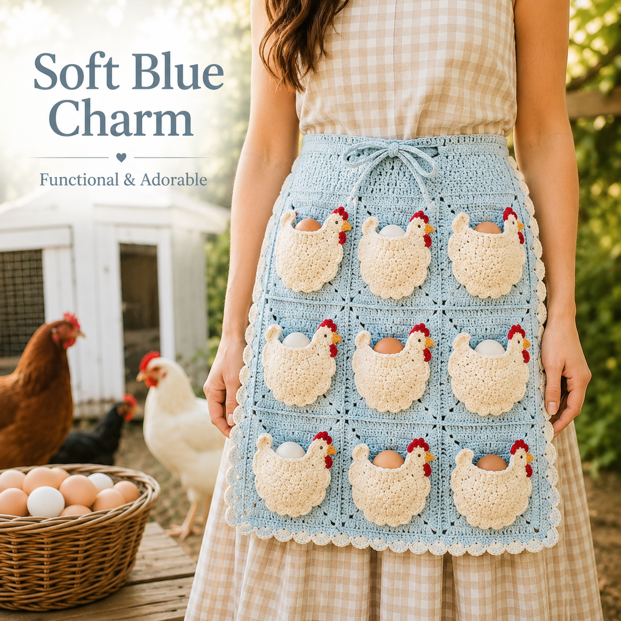New European and American-style Hand-Knitted Cartoon Thanksgiving Fashion Turkey Apron with Tie Straps