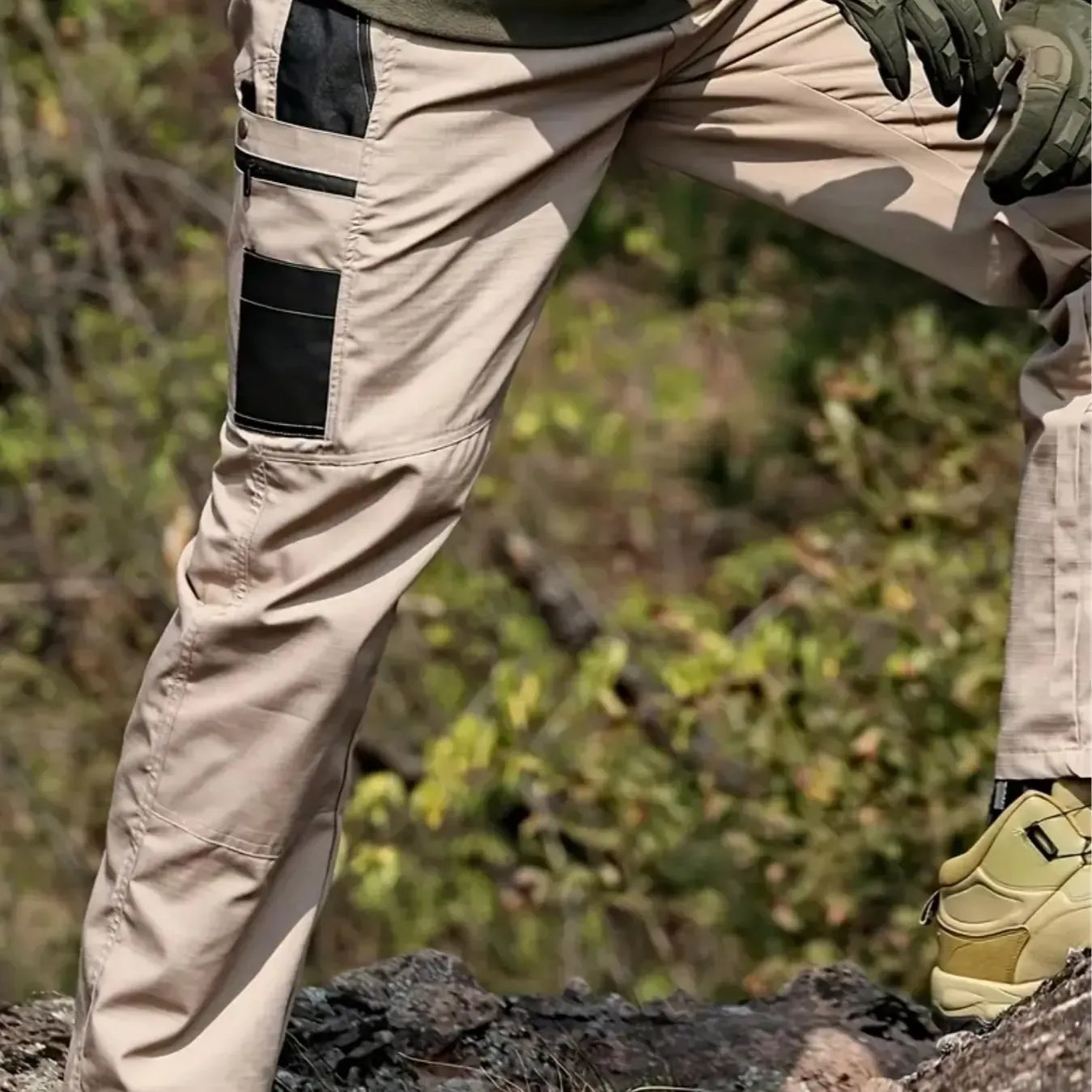 🔥Men's Waterproof Tactical Work Pants - Solid Color with Multi-Pockets for Outdoor Activities