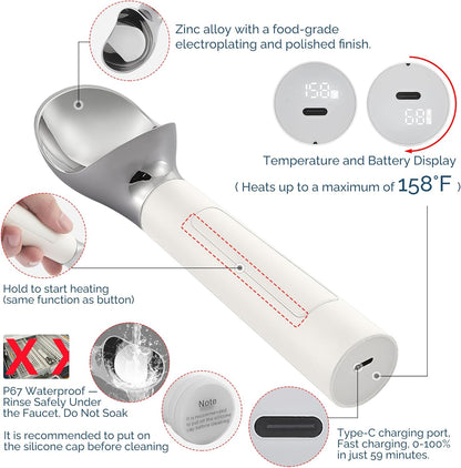 Heated Ice Cream Scoop Rechargeable