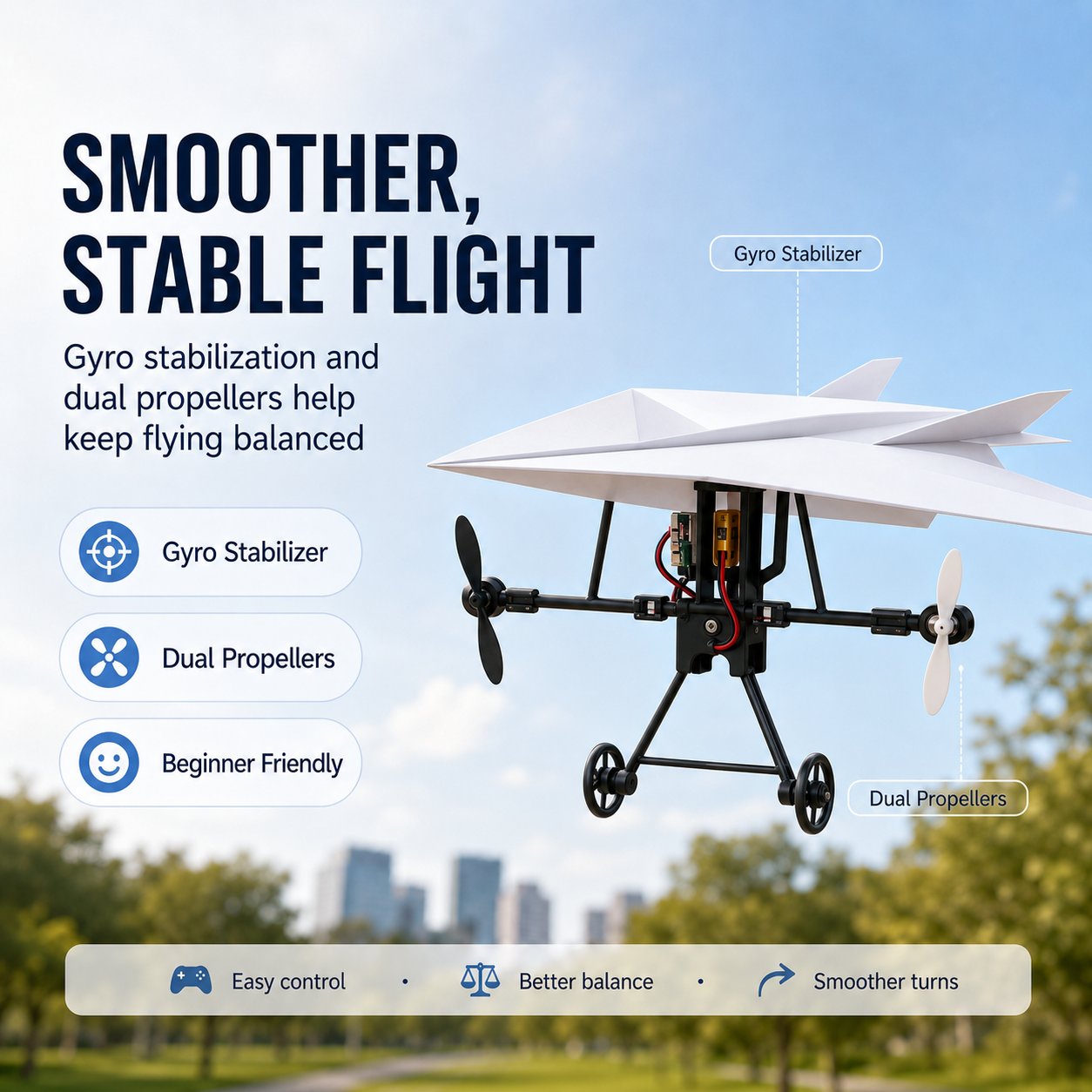 ✈️ RC Paper Airplane Kit – Turn Ordinary Paper Into A Flying Remote-Control Aircraft