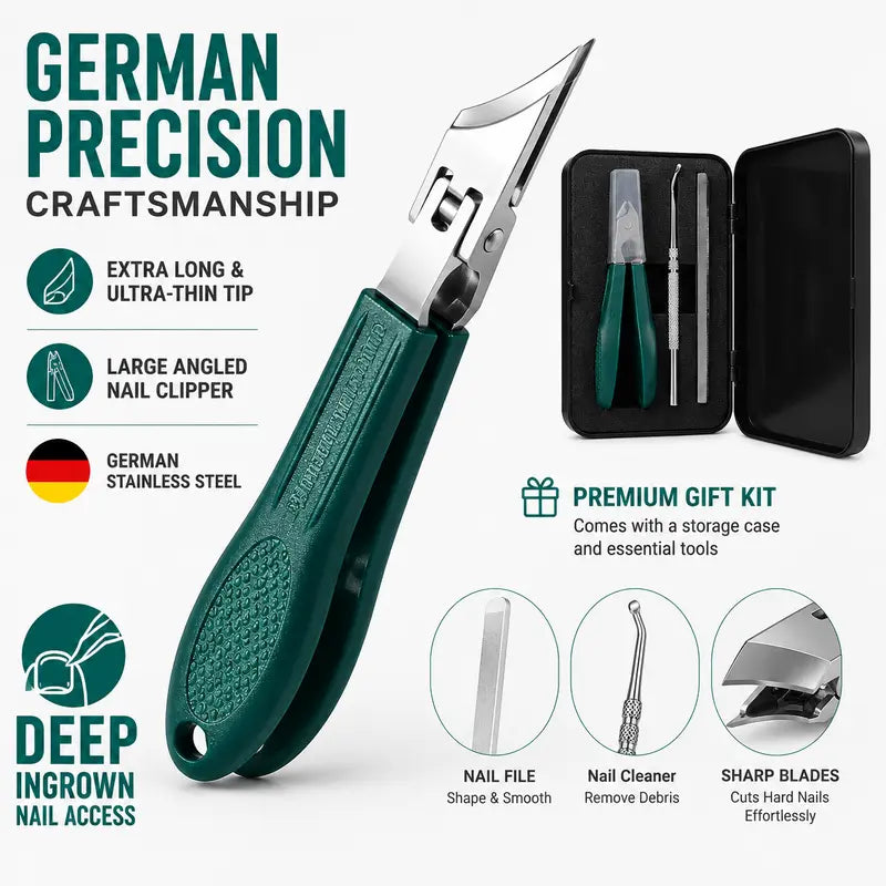 🦅 Eagle Beak Nail Clipper for Thick & Ingrown Nails – ✂️ Anti-Splash Design, Wide Jaw, Long Handle for Seniors – Stainless Steel Precision Blade