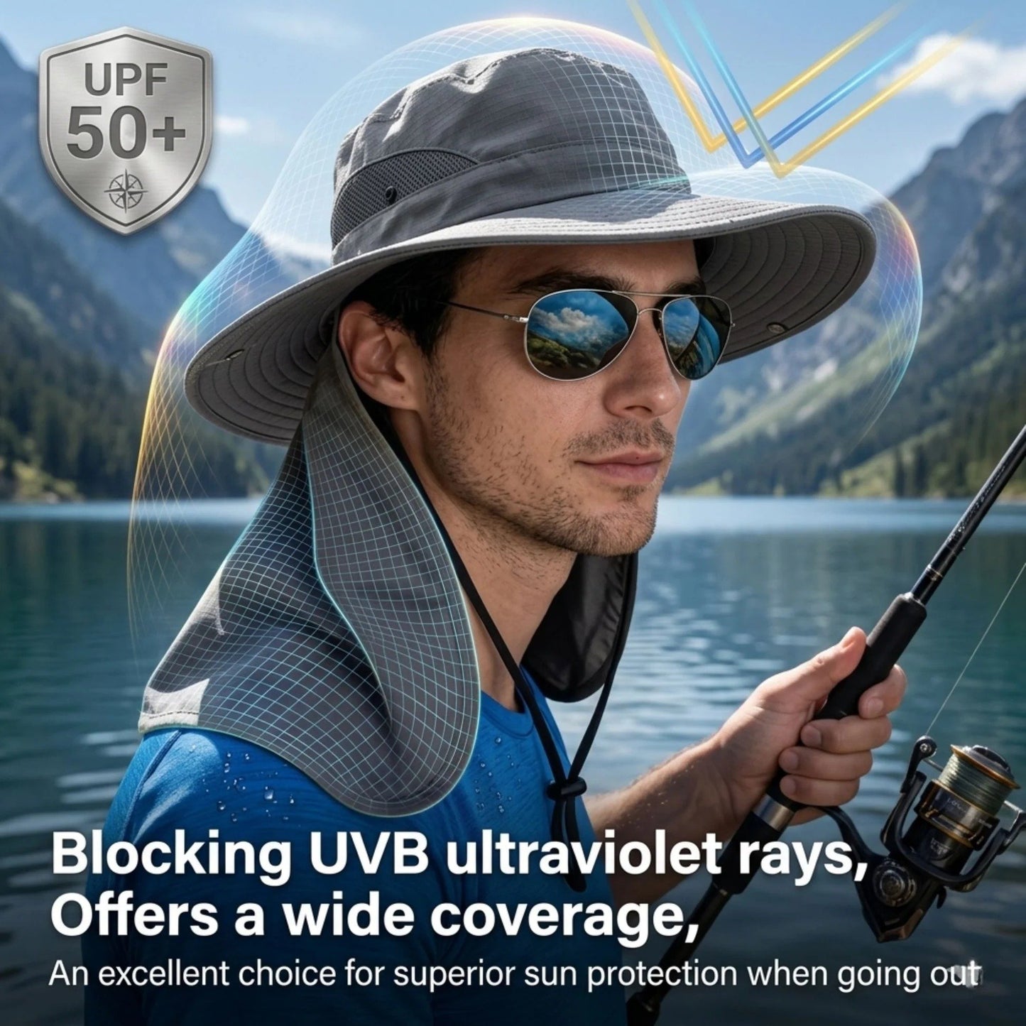 🔥 Closeout Sale – 🧢 Full Coverage Outdoor Sun Hat – Detachable Face Cover, Breathable Mesh, Lightweight for Fishing & Hiking
