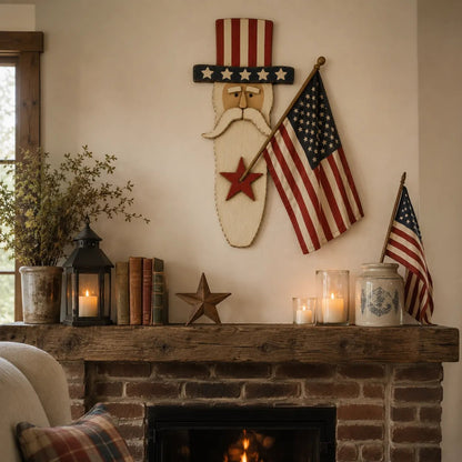 ✨ Uncle Sam Patriotic Wall Hanging – Vintage Americana 🇺🇸 49% Discount Today!
