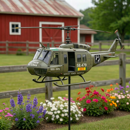 🇺🇸 Honoring Their Service – 🚁 UH-1 Huey Veteran Wind Spinner – Order Today for Memorial Garden 🎖️