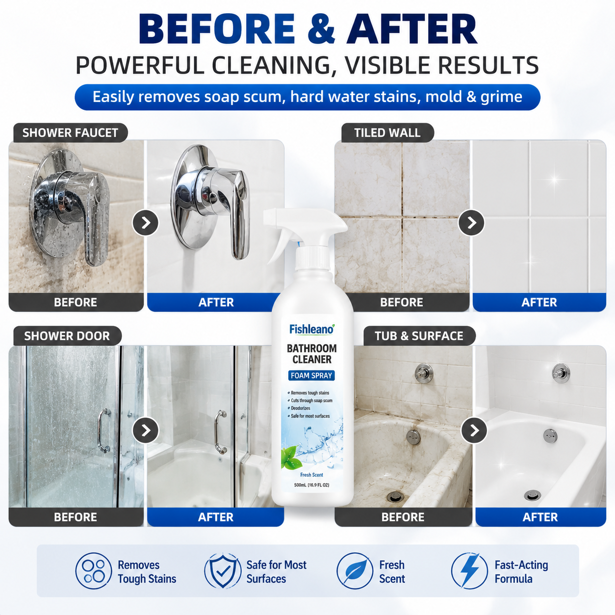 Cleaning Spray: Removes Mold, Prevents Mold, Removes Scale, Removes Soap Scum, and Eliminates Odors