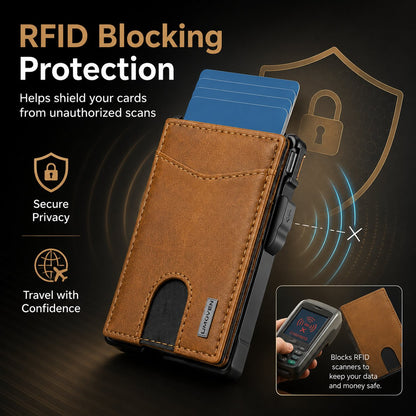 🎁 Slim Pop-Up Wallet for Men – Quick Card Access RFID Blocking