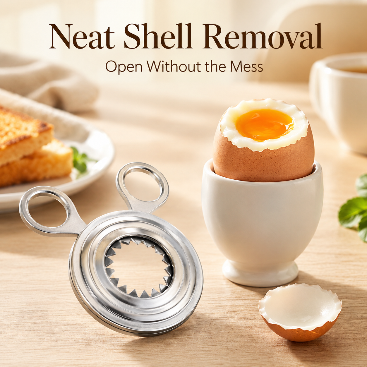 Stainless Steel Egg Cracker, Egg Shell Opener, Handheld Egg Cracker, Egg Opener, Household Egg Peeler