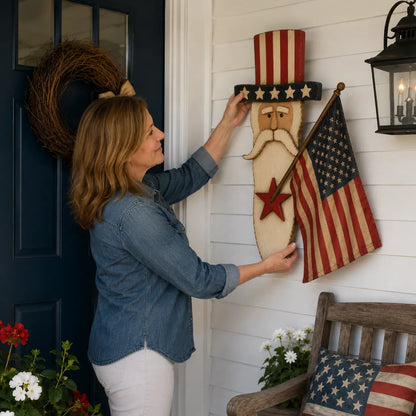 ✨ Uncle Sam Patriotic Wall Hanging – Vintage Americana 🇺🇸 49% Discount Today!