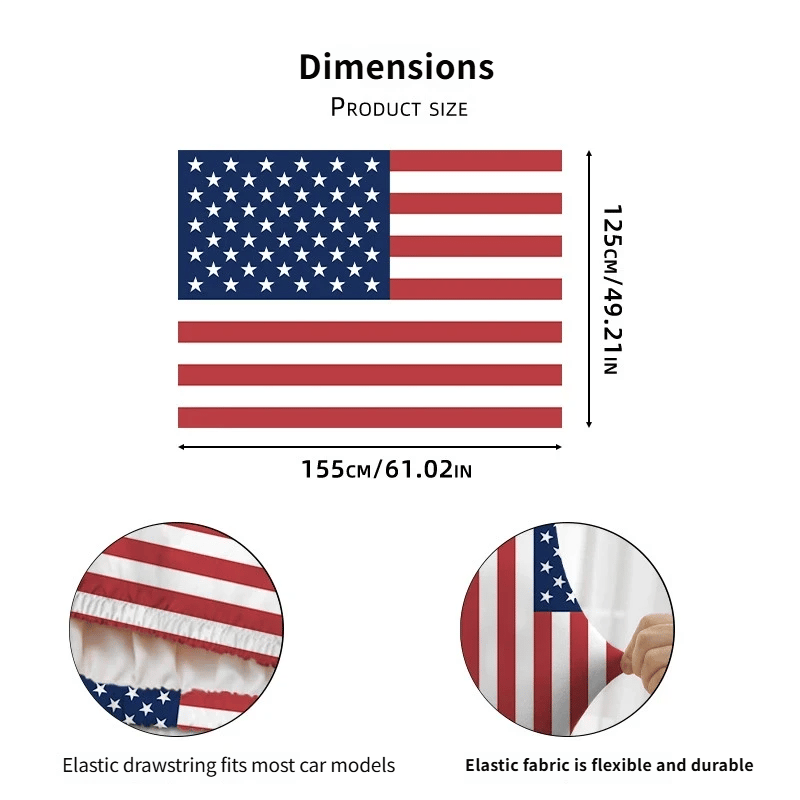 🇺🇸 250th Anniversary Car Hood Cover – 🚗 No-Glue 1-Minute Installation – Fade-Resistant Patriotic Design for Sedans, SUVs & Light Trucks
