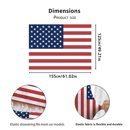 🇺🇸 250th Anniversary Car Hood Cover – 🚗 No-Glue 1-Minute Installation – Fade-Resistant Patriotic Design for Sedans, SUVs & Light Trucks
