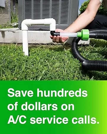 HVAC to PVC AC Drain Line Cleaner Tool - Universal Fit AC Drain Line Unclogger
