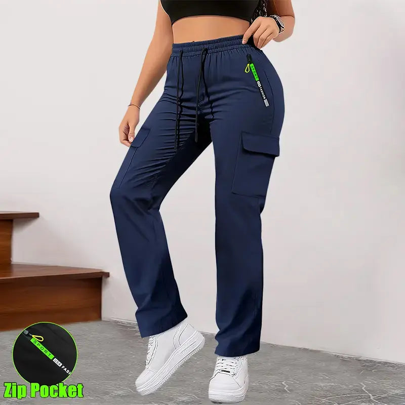 🔥 ShaperTech  Women's Cargo Pants - High-Waisted, Quick-Dry & 6 Secure Pockets 👟