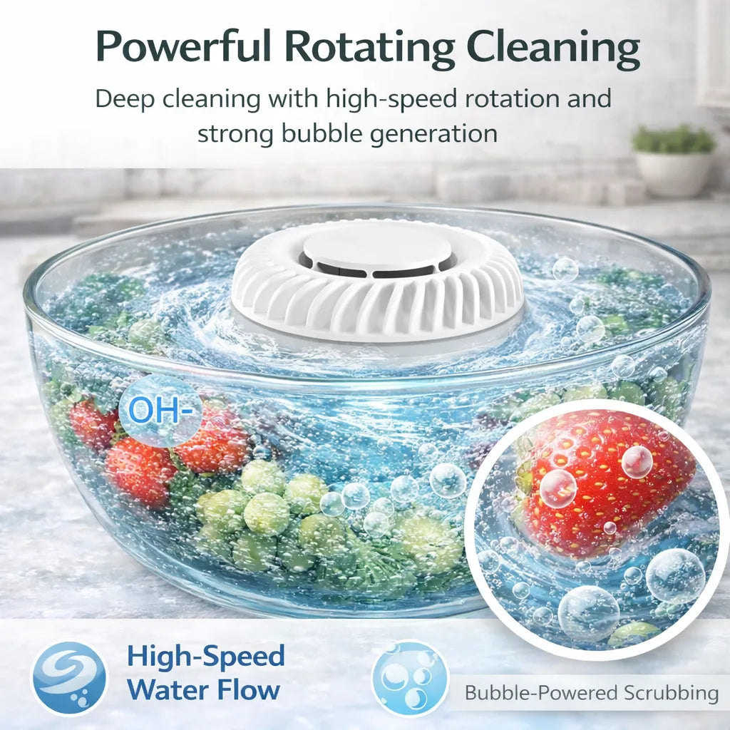 🥬 Smart Food & Vegetable Washer | Chemical-Free Pesticide & Bacteria Removal