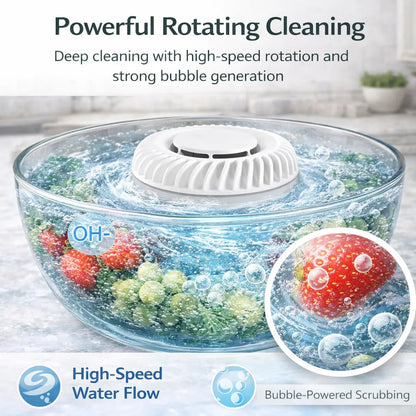🥬 Smart Food & Vegetable Washer | Chemical-Free Pesticide & Bacteria Removal