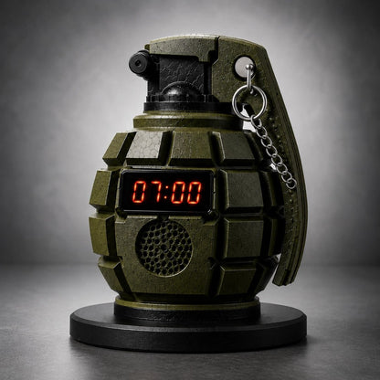 💣 Tactical Grenade Alarm Clock | Loud Interactive Alarm for Heavy Sleepers