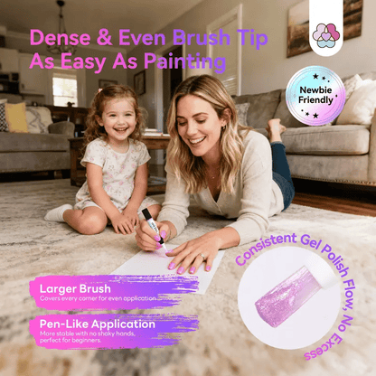 💅 3-in-1 Gel Polish Pen – ✨ Base + Color + Top Coat All-in-One – Easy Apply, UV/LED Cured, Nourishing Formula with Castor Oil & Vitamin E