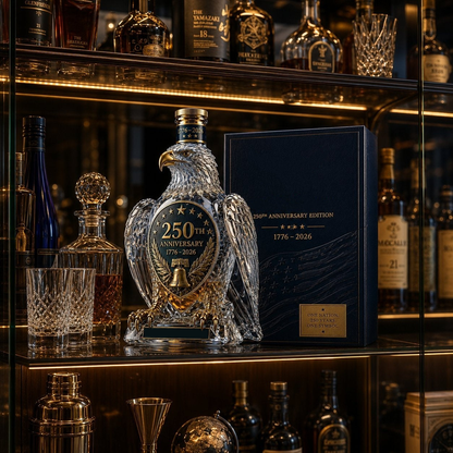 🦅 250th Anniversary Eagle Decanter – 🇺🇸 Sculpted Collectible Whiskey Bottle – Patriotic Home Bar Display & Gift for Veterans