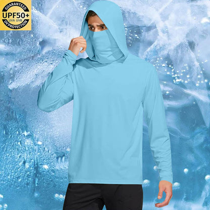 Men's UPF 50+ Lightweight Hoodie with Face Covering