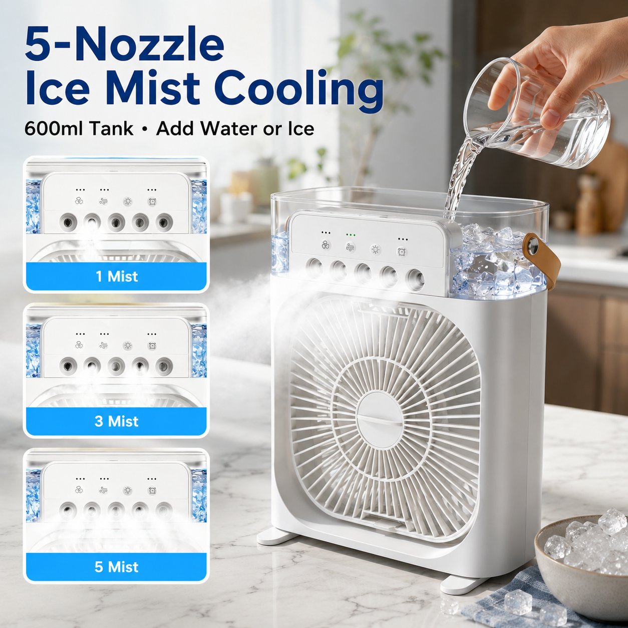 Four In One Portable Desktop Cooling Fan With Ice Mist