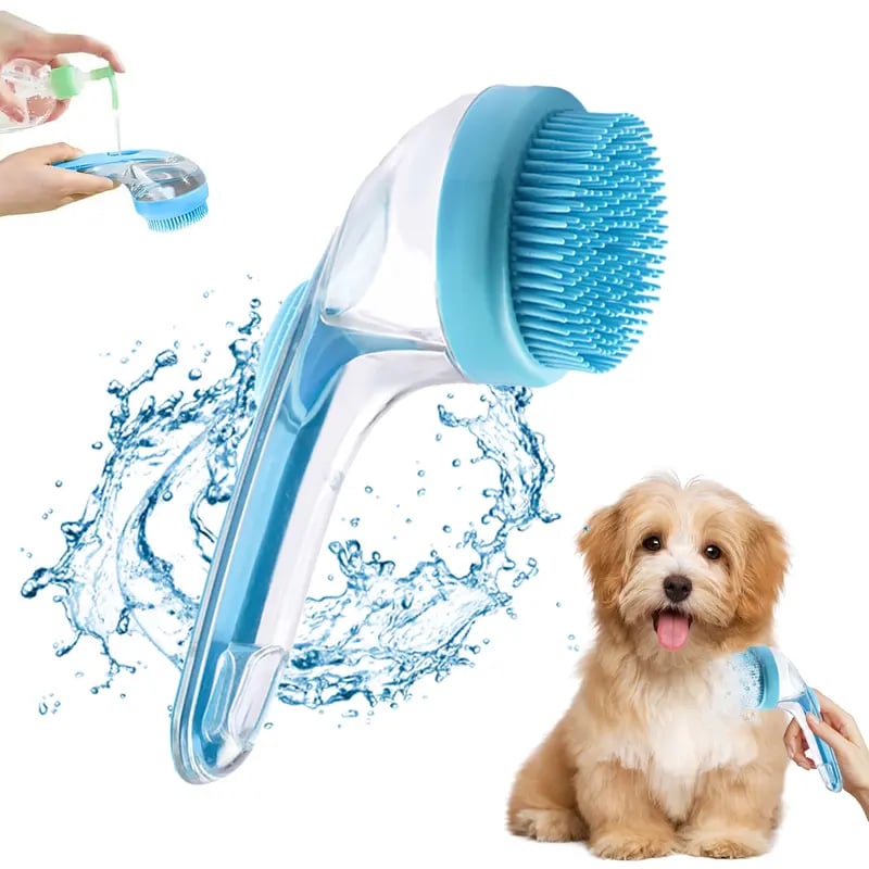 🔥Pet Bath Brush with Shampoo Dispenser for Dogs & Cats