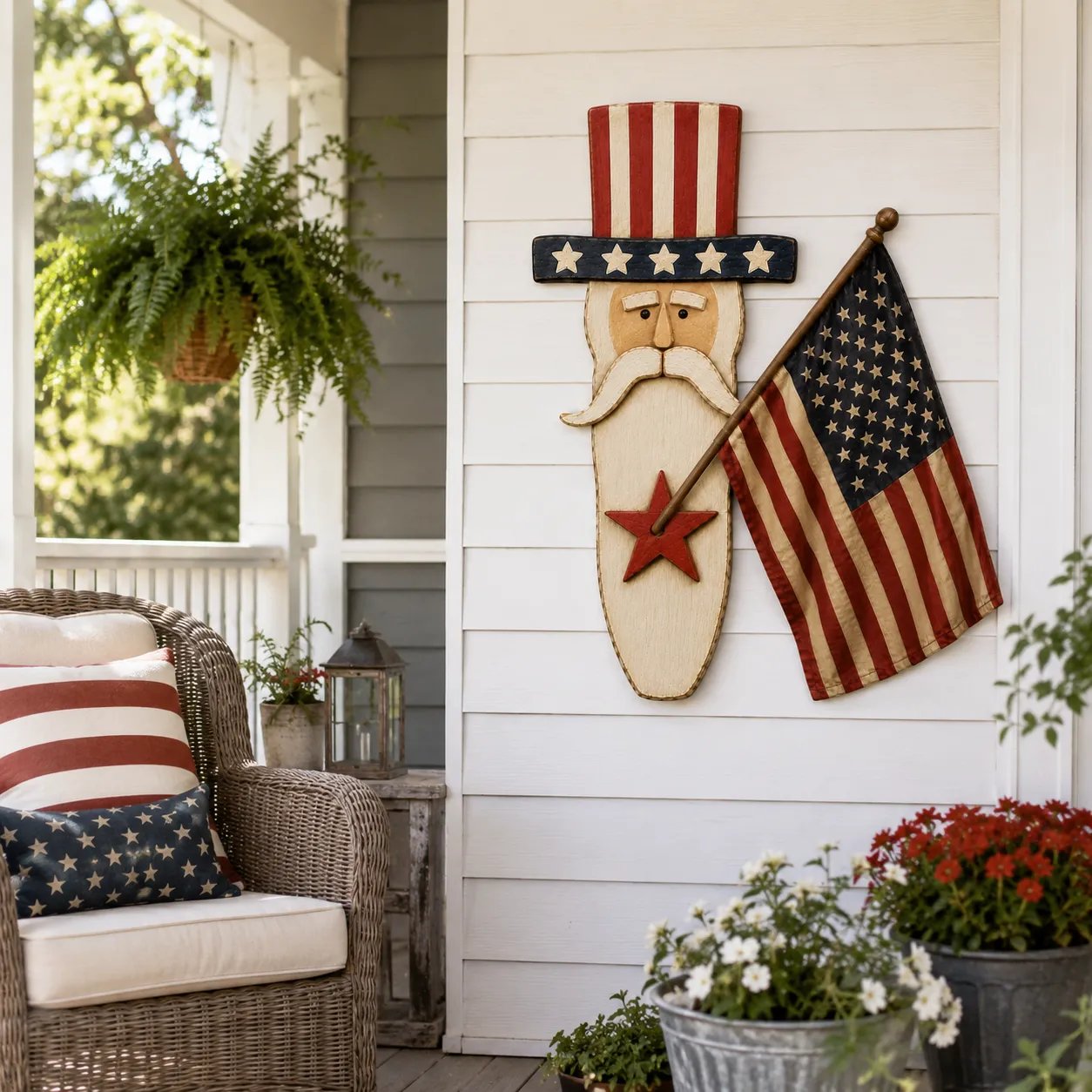 ✨ Uncle Sam Patriotic Wall Hanging – Vintage Americana 🇺🇸 49% Discount Today!