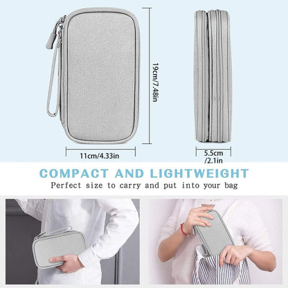 🔥43% OFF Today Only – Cable Organizer Bag, Double Layer Travel Pouch for Chargers, Cords & Tech Accessories